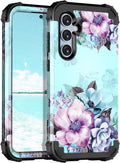 Galaxy S24 5G Case, Three Layer Heavy Duty Sturdy Shockproof Full Body Protection Rugged Hard PC Soft TPU Bumper Case