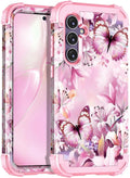 Galaxy S24 5G Case, Three Layer Heavy Duty Sturdy Shockproof Full Body Protection Rugged Hard PC Soft TPU Bumper Case