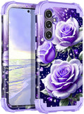 Galaxy S24 5G Case, Three Layer Heavy Duty Sturdy Shockproof Full Body Protection Rugged Hard PC Soft TPU Bumper Case