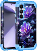 Galaxy S24 5G Case, Three Layer Heavy Duty Sturdy Shockproof Full Body Protection Rugged Hard PC Soft TPU Bumper Case