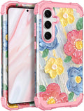 Galaxy S24 Plus 5G Case Shockproof 3 in 1 Full Body Protective Cute Oil Cover Case