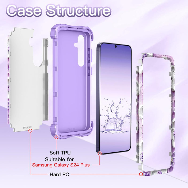 Galaxy S24 Plus 5G Case Shockproof 3 in 1 Full Body Protective Cute Oil Cover Case - Gorilla Cases