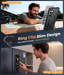 Galaxy S25 FE Magnetic Ring Kickstand Case – MagSafe Rugged