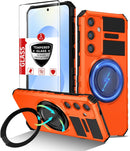 Galaxy S25 Magnetic Ring Kickstand Case – MagSafe Rugged