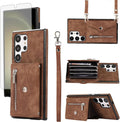 Galaxy S25 Ultra Credit Card Holder Leather Wallet Case Cover