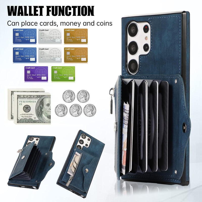 Galaxy S25 Ultra Credit Card Holder Leather Wallet Case Cover - Gorilla Cases