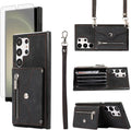 Galaxy S25 Ultra Credit Card Holder Leather Wallet Case Cover