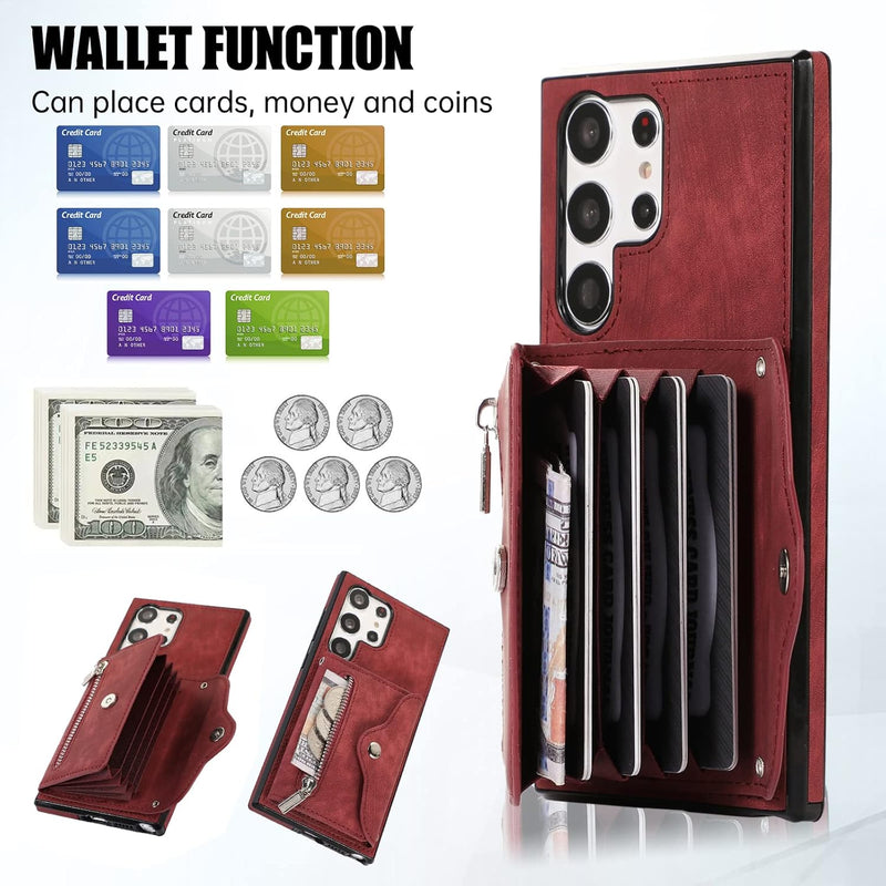 Galaxy S25 Ultra Credit Card Holder Leather Wallet Case Cover - Gorilla Cases