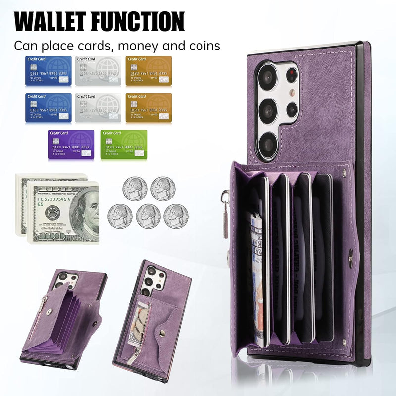 Galaxy S25 Ultra Credit Card Holder Leather Wallet Case Cover - Gorilla Cases