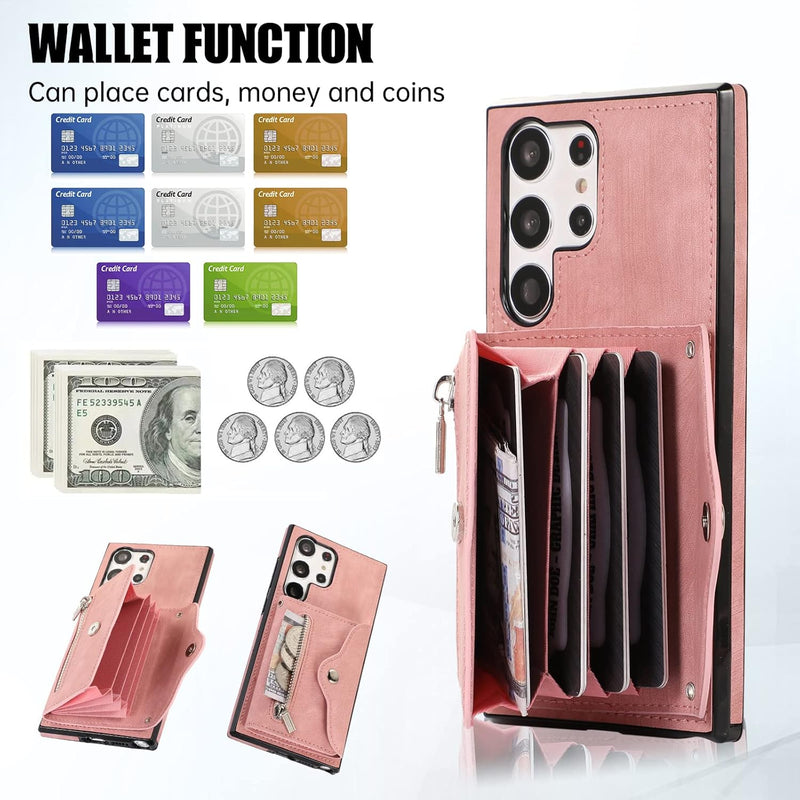 Galaxy S25 Ultra Credit Card Holder Leather Wallet Case Cover - Gorilla Cases