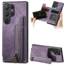 Galaxy S25 Ultra Zipper Leather Magnet Wallet Case