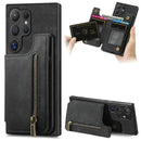 Galaxy S25 Ultra Zipper Leather Magnet Wallet Case
