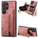 Galaxy S25 Ultra Zipper Leather Magnet Wallet Case