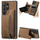 Galaxy S25 Ultra Zipper Leather Magnet Wallet Case