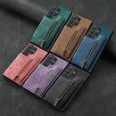 Galaxy S25 Ultra Zipper Leather Magnet Wallet Case