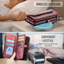 Galaxy S26 Leather Case Zipper 10 Card Slots Phone Cover with Straps