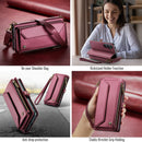 Galaxy S26 Leather Case Zipper 10 Card Slots Phone Cover with Straps