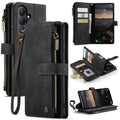 Galaxy S26 Phone Leather Case with Strap Zipper Multiple Card Holder