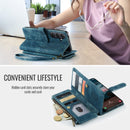 Galaxy S26 Phone Leather Case with Strap Zipper Multiple Card Holder