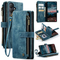 Galaxy S26 Phone Leather Case with Strap Zipper Multiple Card Holder