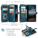 Galaxy S26 Phone Leather Case with Strap Zipper Multiple Card Holder