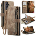 Galaxy S26 Phone Leather Case with Strap Zipper Multiple Card Holder