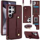 Galaxy S26 Ultra Case Kickstand Card Slots Leather Coated TPU Cover