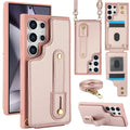 Galaxy S26 Ultra Case Kickstand Card Slots Leather Coated TPU Cover