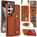 Galaxy S26 Ultra Case Kickstand Card Slots Leather Coated TPU Cover