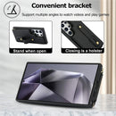 Galaxy S26 Ultra Case Kickstand Card Slots Leather Coated TPU Cover