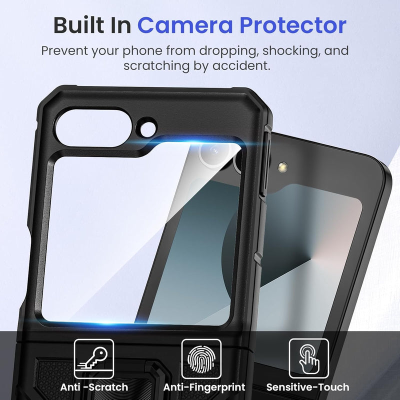 Galaxy Z Flip 6 Magnetic Ring Kickstand Full Body Protective Phone Case