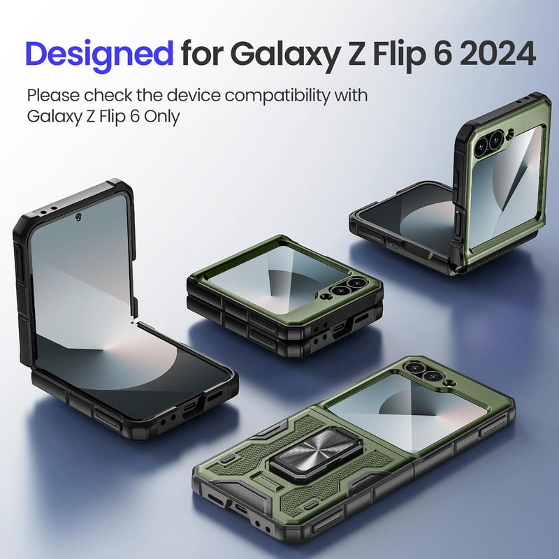 Galaxy Z Flip 6 Magnetic Ring Kickstand Full Body Protective Phone Case