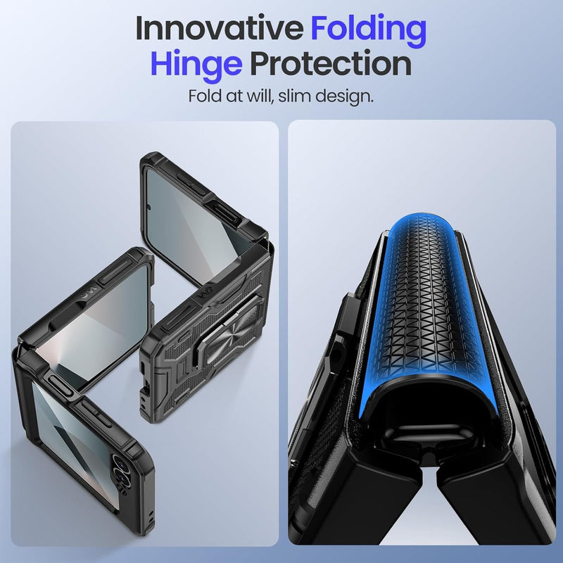 Galaxy Z Flip 6 Magnetic Ring Kickstand Full Body Protective Phone Case