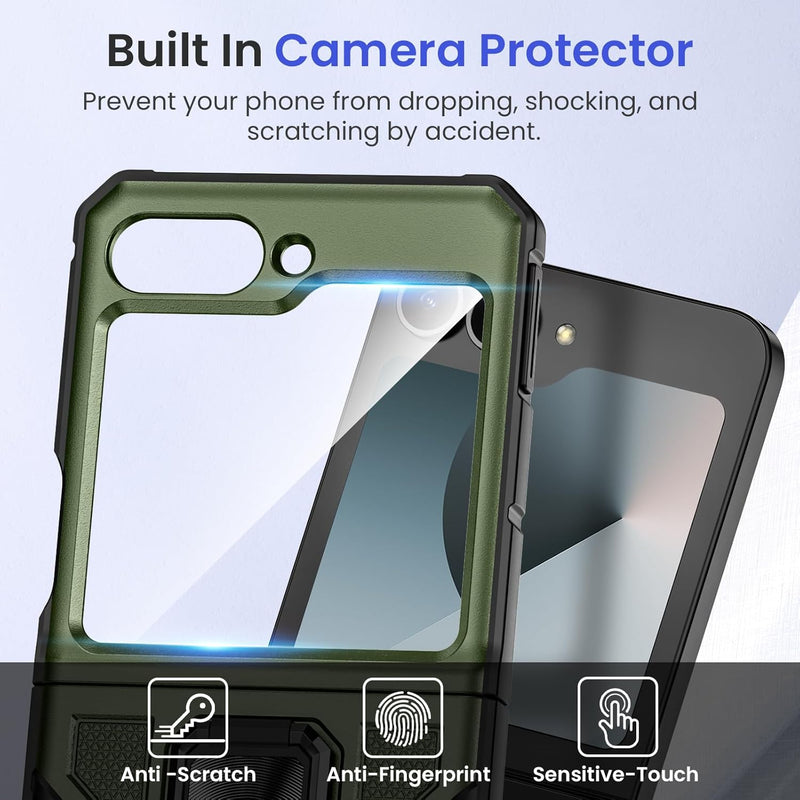 Galaxy Z Flip 6 Magnetic Ring Kickstand Full Body Protective Phone Case