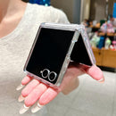Galaxy Z Flip 8 Glitter Case with Hinge Protection & Ring Stand – Sparkly Clear