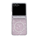 Galaxy Z Flip 8 Glitter Case with Hinge Protection & Ring Stand – Sparkly Clear