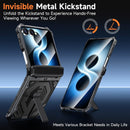 Galaxy Z Flip 8 Magnetic Armor Case with Metal Kickstand and Hinge Guard – Black