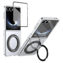 Galaxy Z Flip 8 Magnetic Clear Kickstand Case – Black