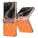 Galaxy Z Flip 8 Rhinestone Leather Case – Orange