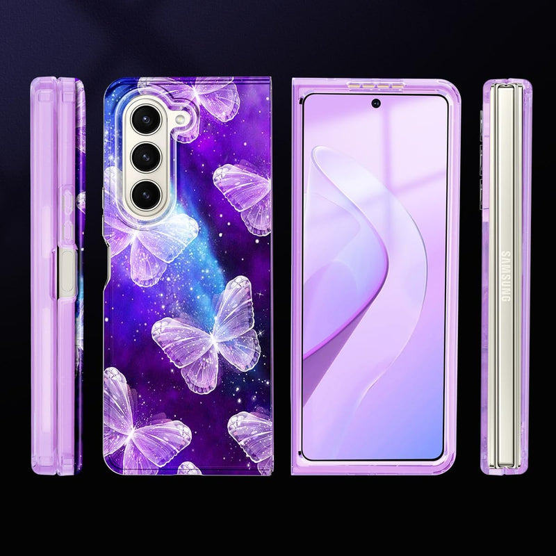 Galaxy Z Fold 5 Case Built Front Screen Protector Glitter Pattern Protective Girls Case - Gorilla Cases