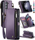 Galaxy Z fold 5 Case, Z fold 5 Pen Holder Slot Wristlet PU Leather Case