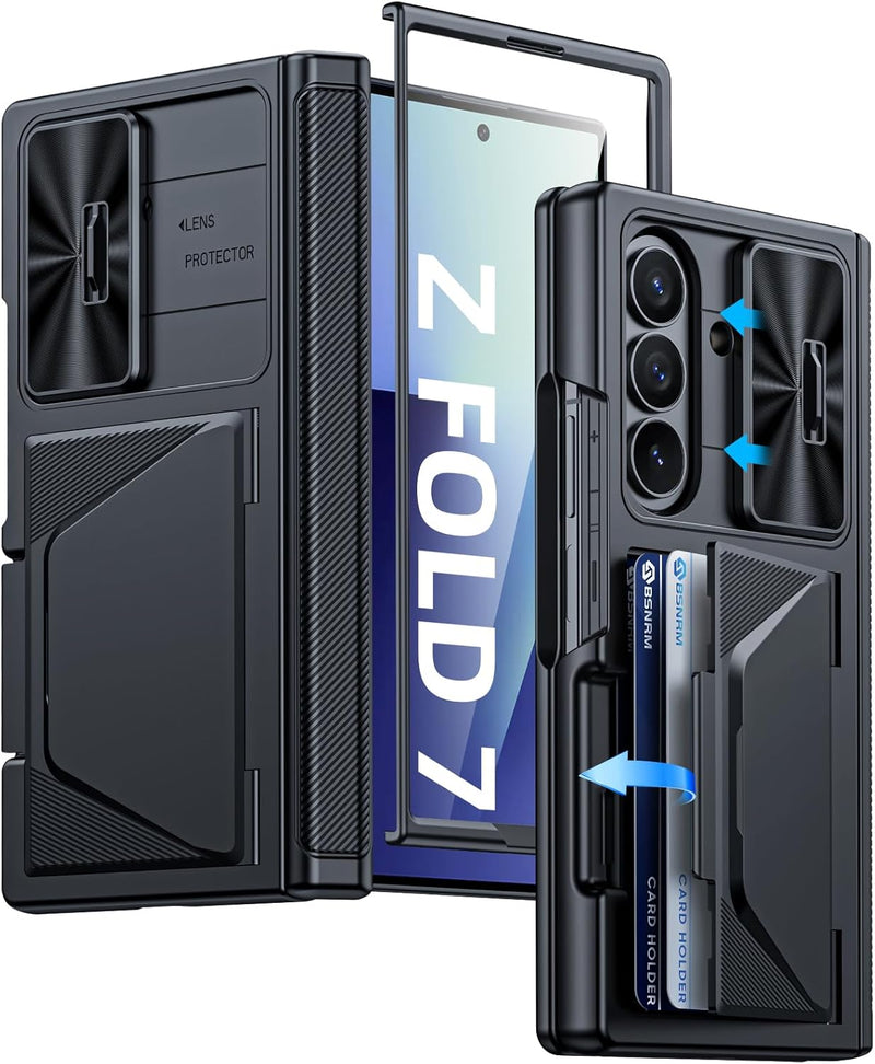 Galaxy Z Fold 7 Case with Credit Card Holder RFID Blocking
