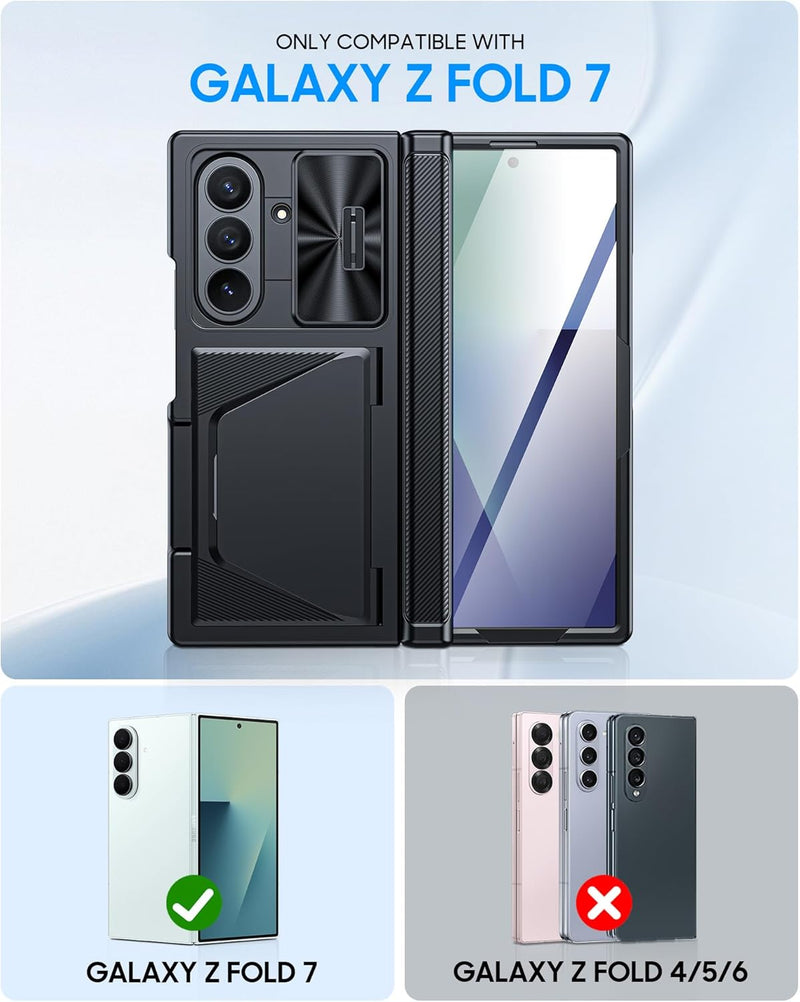 Galaxy Z Fold 7 Case with Credit Card Holder RFID Blocking