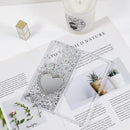 Galaxy Z Fold 7 glitter love mirror case with heart design and protective shell