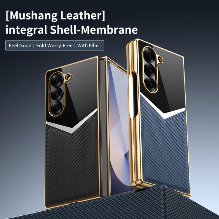 Galaxy Z Fold 7 Heavy Duty Frame Leather Phone Case