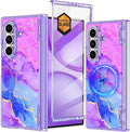 Galaxy Z Fold 7 marble MagSafe rugged case with hinge and privacy