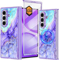 Galaxy Z Fold 7 marble MagSafe rugged case with hinge and privacy