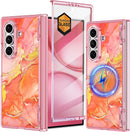 Galaxy Z Fold 7 marble MagSafe rugged case with hinge and privacy