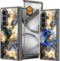 Galaxy Z Fold 7 marble MagSafe rugged case with hinge and privacy