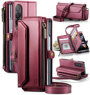 Galaxy Z Fold 7 wallet case with RFID blocking and shoulder strap